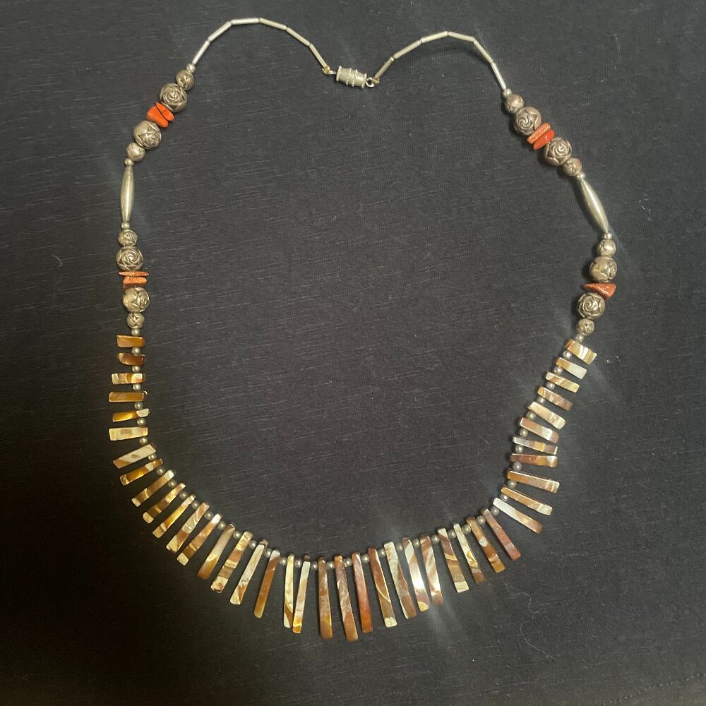 Beautiful necklace  - Sterling silver & turtle shell